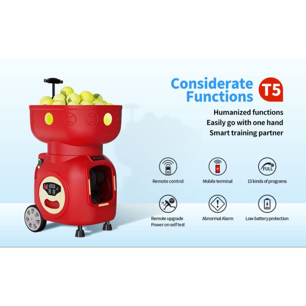 SIBOASI T5 APP Control Mini Shooting Tennis Machine Ball for Training