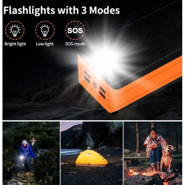 Беспроводный портативный солнечный аккумулятор зарядное устройство для телефона 50000mAh мощность