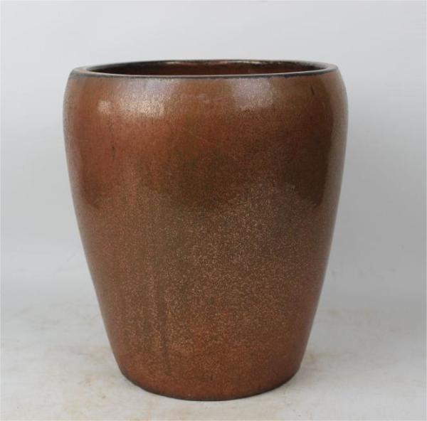 Glazed Ceramic Outdoor Pot Round Shape High Fired