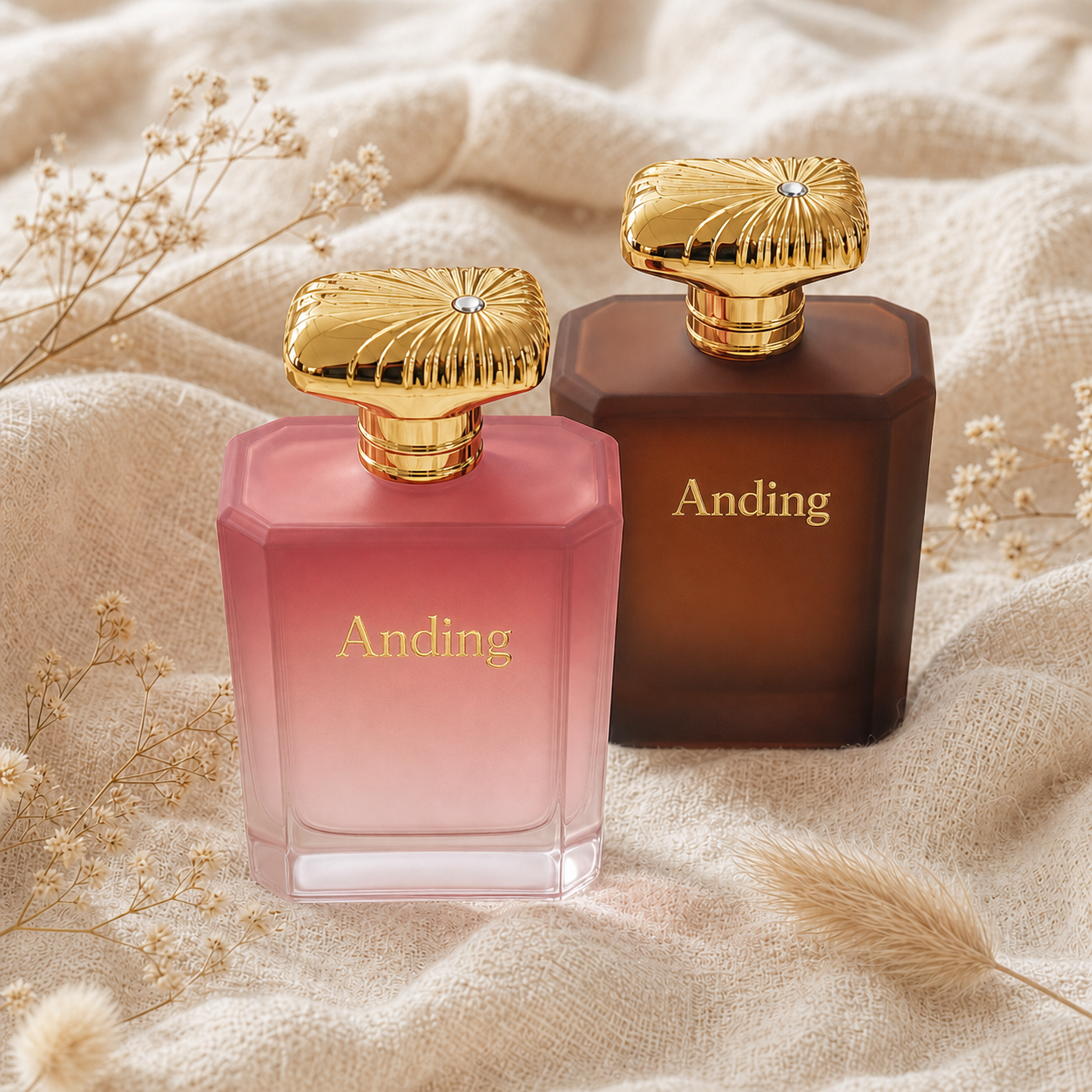 Anding Wholesale Premium Frosted Empty Luxury Glass Low Moq 100ml Custom Perfume Bottle Botella De Perfume