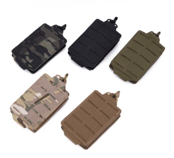 5.56mm Laser-Cut Single Molle Pouch - Compact Tactical Accessory Bag with Adjustable Belt/Webbing Mount (70g Lightweight, 5 Colors)