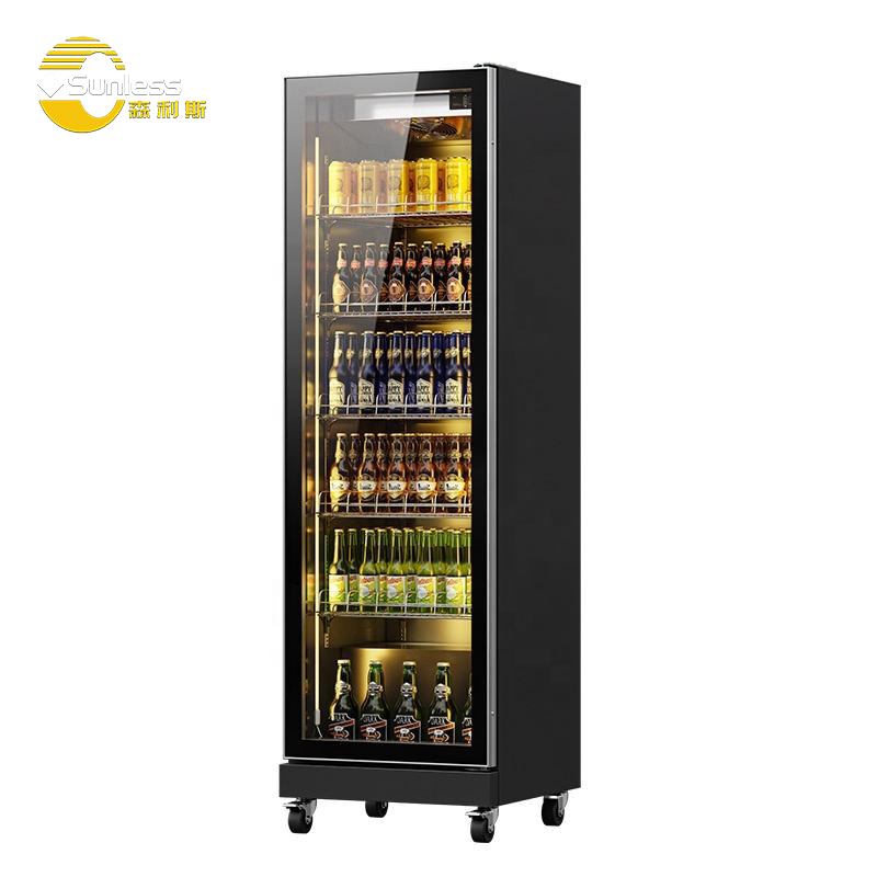 Electric Beer Display Refrigerator 290A Upright Glass Door Chiller Customizable