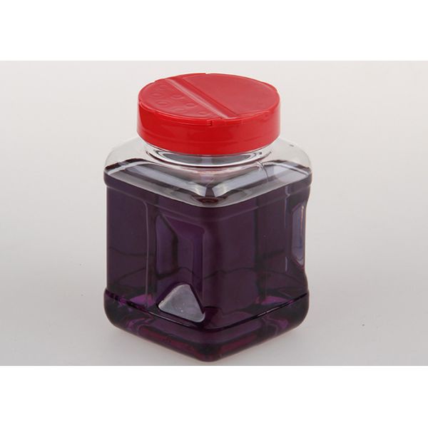 PET Plastic Spice Jar for Pepper Powder Transparent PET Seasoning Bottle with Shaker Lids for Salt Herbs
