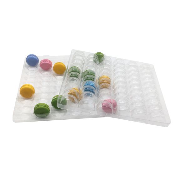 Transparent Plastic Macaron Packaging Blister 6 X 10 Arrangement 60 Cells Macaron Packaging Tray