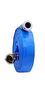 PVC Lay Flat Pump Discharge Hose With Aluminum Camlock C & E Fittings, Cam Lock Fitting Type F included, Heavy Duty