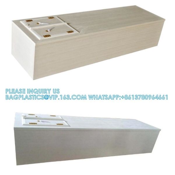 Wholesale Japanese Funeral Supplies Flat Surface Foldable Paulownia Wooden Casket Coffin