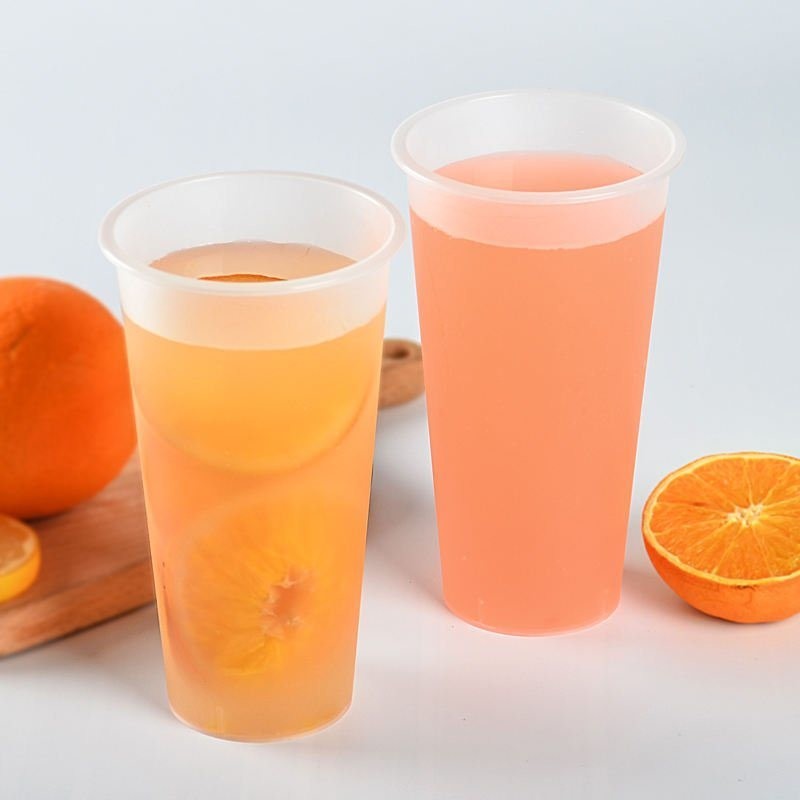 BPA-Free Custom Logo Printing Transparent Disposable Plastic U-Shaped PP Cup with Lid