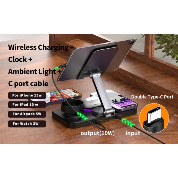 3 In 1 Wireless Charger Dock Station Max 15W Fast Charging Wireless For I Series Wireless Device