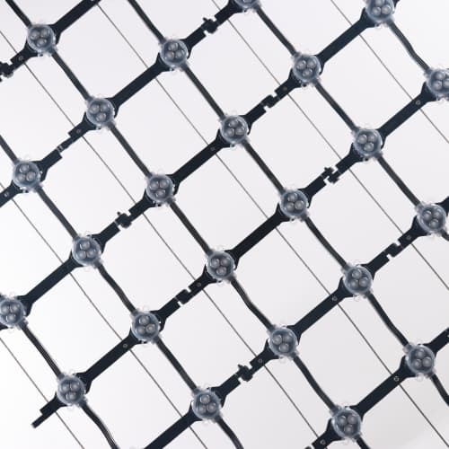IP67防水 12V 透明フルカラーLEDメッシュスクリーンビデオグリッドスクリーン屋外用ビルポイントライト