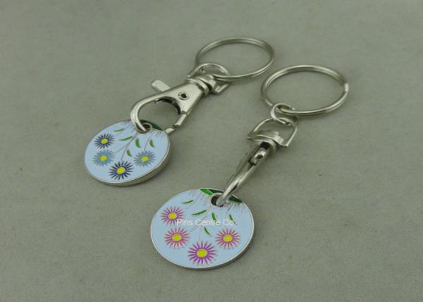 Zinc Alloy Die Cast Trolley Coin Keychain For Gifts / Decoration