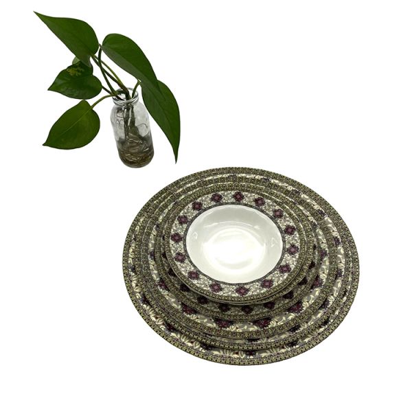 Tasteless Round Melamine Plates 9 Inch Ripple Salad Plates Melamine