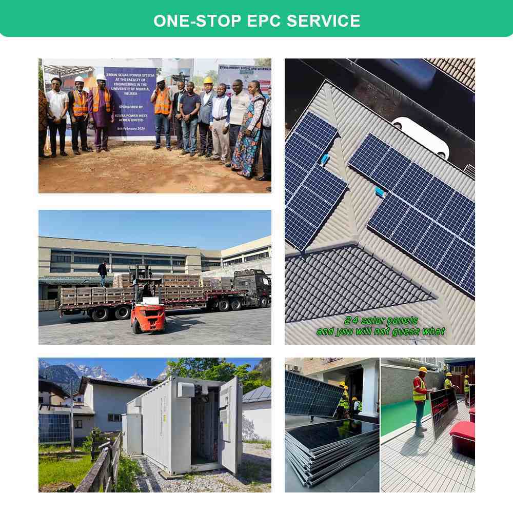 100-260kW Grid-Tied Off-Grid Hybrid Solar System 600W Bifacial PV Panel LiFePO4 Battery 380V 400V 50Hz 60Hz