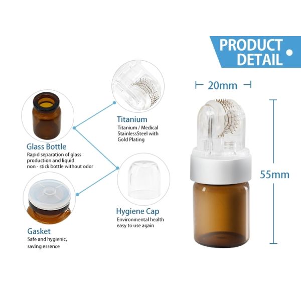 NO Plugs Type Newly Designed 42/150Gold Titanium Microneedle Hydra Stamphydra Roller for Skin Rejuvenation