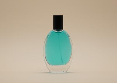 Flat Refillable Cosmetic Bottles 30ml 50ml Heavy Bottom Crimp Neck For Perfume Packaging