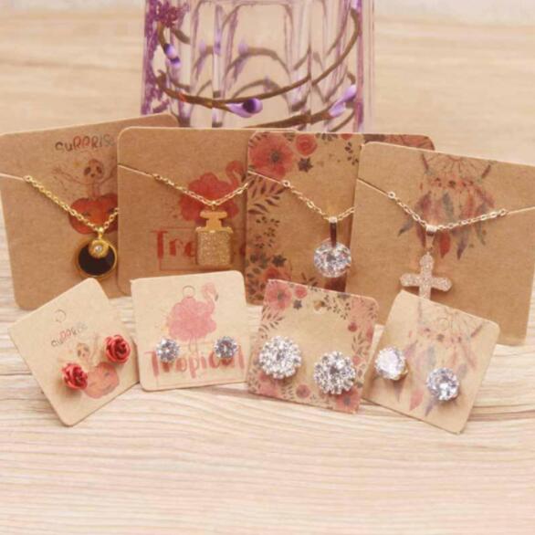 4 CMYK Color Necklace Card Packaging Glossy Lamination Earring Packaging Card
