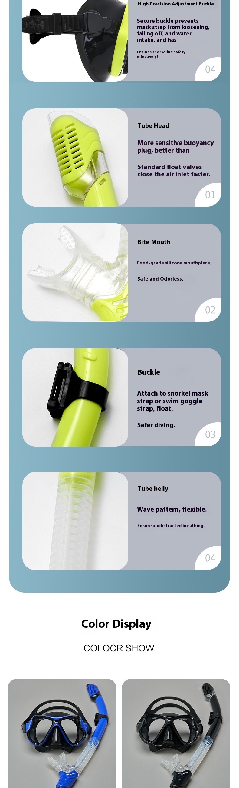 New Model Snorkel Kit, Silicone Floating Diving Mask, Cross-Border E-Commerce Diving Equipment, Manufacturer Customizable