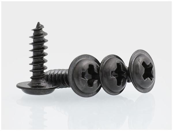 DIN968 Black Oxide Steel Phillips Drive Pan Head Tapping Screw with Collar Flanged Pointed Screws