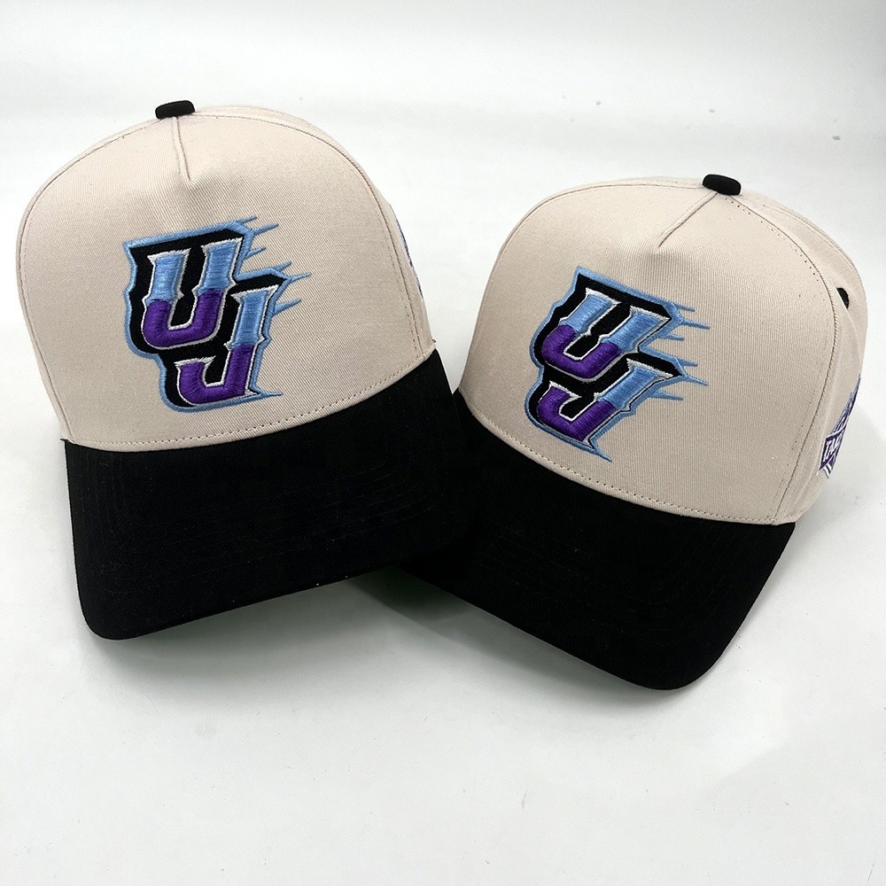 Personalized Baseball Caps Custom 5 Panel Cotton With 3D Embroidery Snap Back