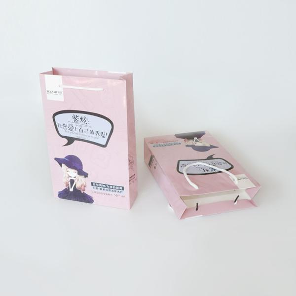 Biodegradable Gloss Varnish 28*15*28cm Printed Paper Carrier Bags