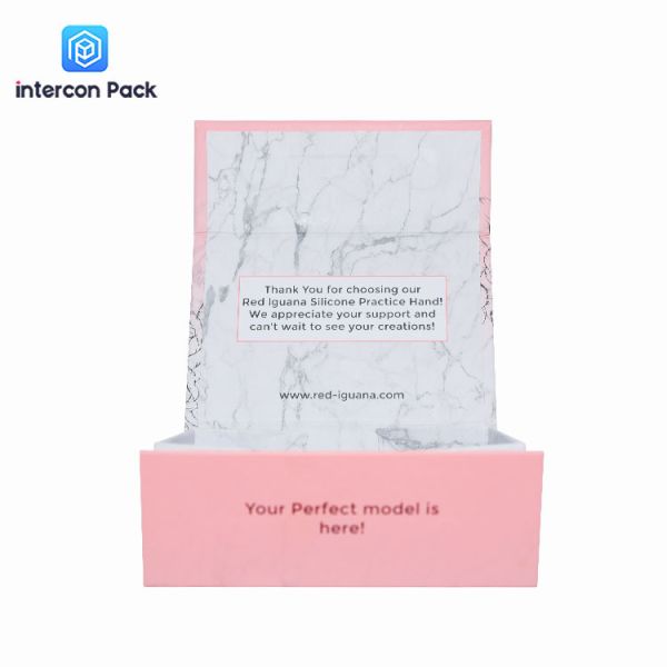 Gold Foil Luxury Gift Packaging Boxes Folding Pink Magnetic Gift Box