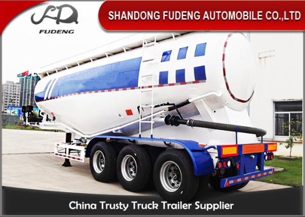 60 cbm V Type Bulk Cement Tanker Trailer For Powder / Cement Transportation