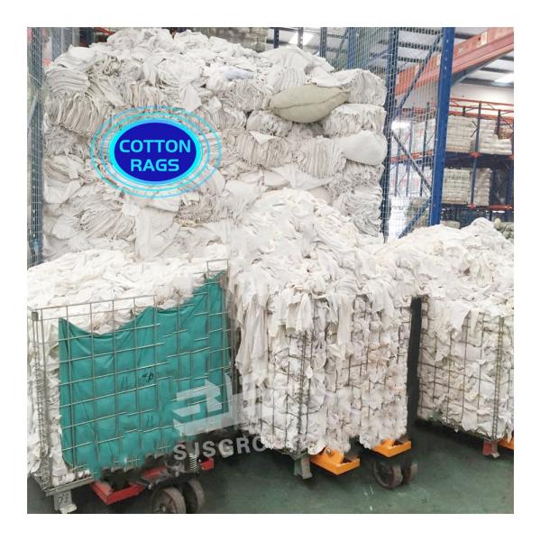 algodão branco de 25kg/Bale 35cm que limpa Rags