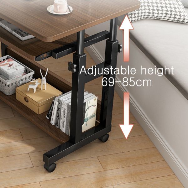 Mobile Laptop Desk with Storage Height Adjustable Sitting Standing Sofa Chair Side for Home Office Computer DNZ-19
