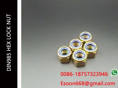 M8-1.0/M8-1.25 DIN 985 Class 8 Zinc Finish Steel Nylon Insert Lock Nut