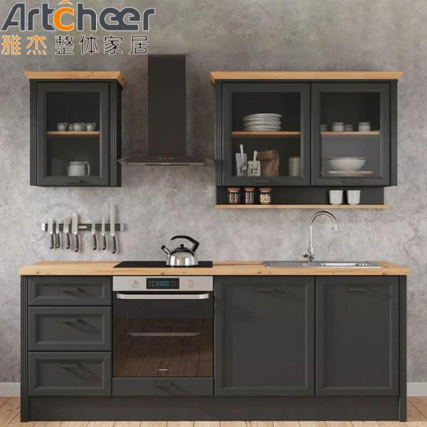 Outdoor and Bedroom Kitchen Cabinets with PVC Membrane Door Panel Surface Treatment