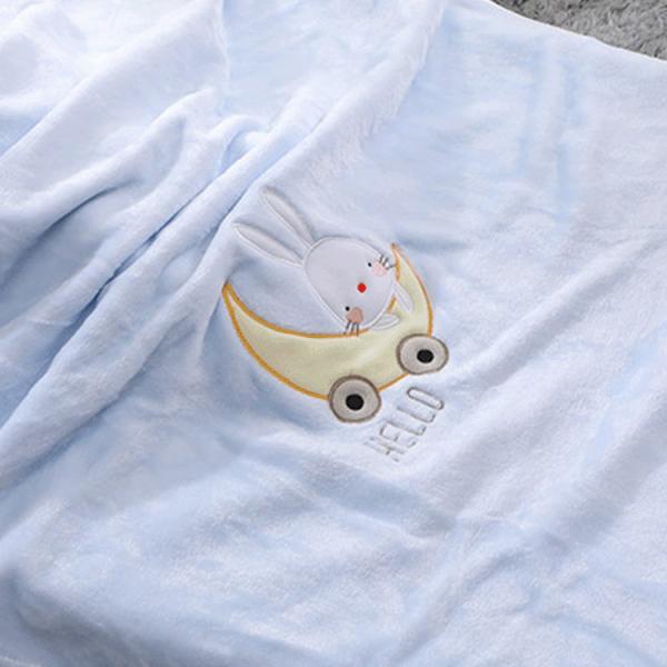 Microfiber Soft Newborn Blanket Breathable Embroidery Super Soft Fleece Throw Blanket
