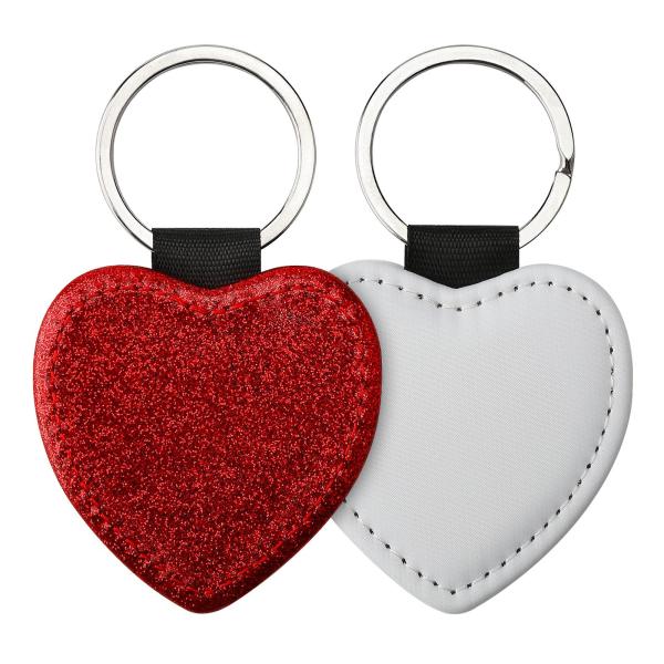 Personalized Sparkle Leather Pendant Key Chain For Sublimation Printing