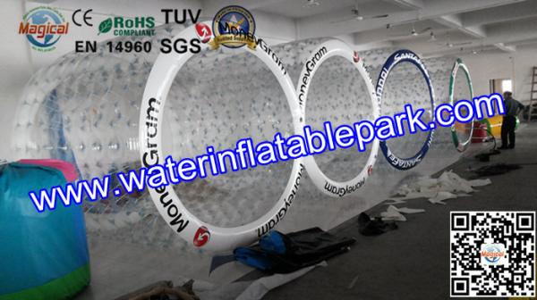 Custom Logo  Inflatable Roller Ball  0.8mm TPU 2.7m x 2mD For Pool