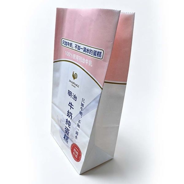 Custom Printed Square Bottom Paper Bag Waterproof Coated Paper Window Bags Recyclable
