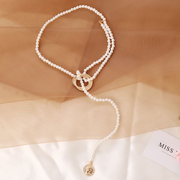 2025 Fashion Jewelry Bracelet Necklace Pearl Stainless Steel Jewelry Set Bohemian Style