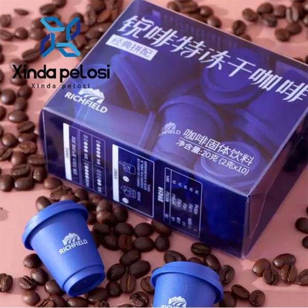 Marca privada Cápsulas de café instantâneo 60mm cápsulas de café Arabica pó de café 100% puro preto Arabica conveniente