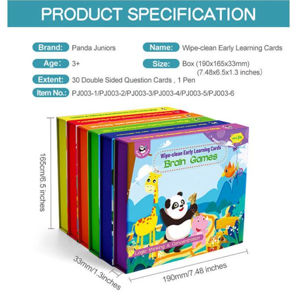 Brain Games Early Learning Cards for Preschool Kindergarten Toddler