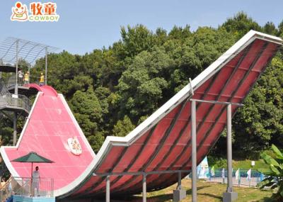 Customized Fiberglass Water Slide In Indoor Water Park , Maximum Angle 45°