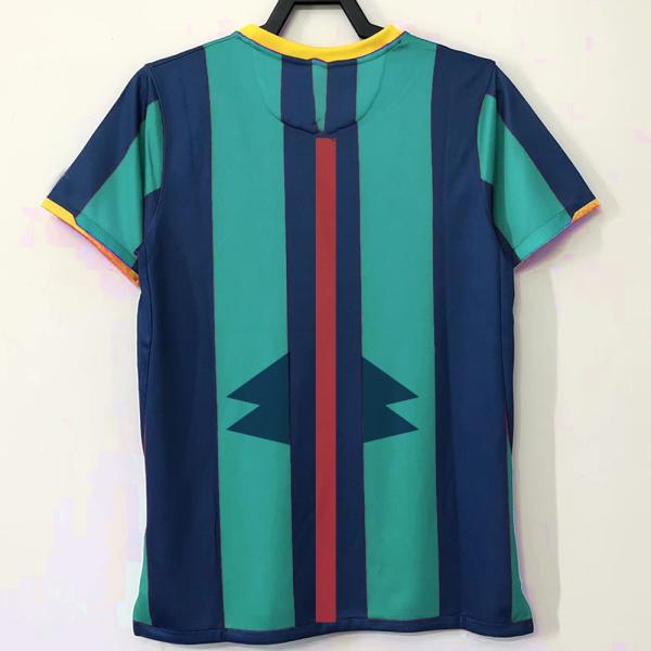 Jérsei de futebol retro vermelho azul dos homens da camisa dos jogos T do futebol da tela retro da camiseta de futebol