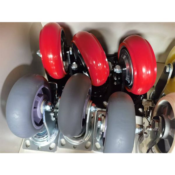 Load  Bearing 400KG Heavy Duty Shock Absorbing Casters Single Caster Lockable PU Wheel 8'' Medical Equipment Carts