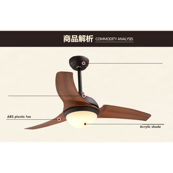 64 Inch luxury Nordic Ceiling Fans American retro ceiling fan creative 5 Blades wooden Ceiling Fan Light(WH-CLL-01)