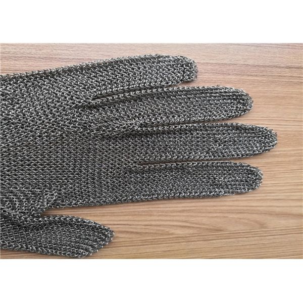 Reversible Level 5 Stainless Steel Safety Gloves With Textile Strap Silver Color