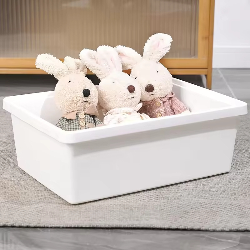 Manufacturer Wholesale White Large Capacity Clothing Bedding Storage Box Thickened Toy Storage Box Covered Storage Container Box