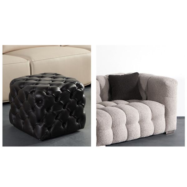 BN Puff Cotton Milk Oil Style Furniture Fabric Sofa Chair Nordic Lamb Wool Straight Row Three Seat Soft Sofa