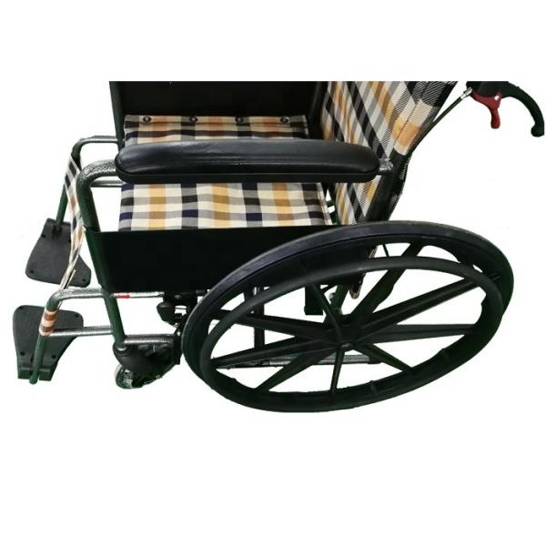 Durable High Quality Manual Wheelchair Rehabilitation Therapy Supplies 8 Front Caster,24 Rear Mag Wheel Steel Tubing 1