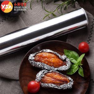 0.018x300mm Aluminum Foil Wrapper Roll 100m Kitchen Food Storage Wrap Foil