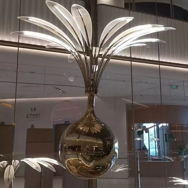 Personnalisé Grand Pendentif Moderne en Marbre Lumière Nordique Design Laiton Métal Salle à manger Cuisine Hôtel Bar Utilisation intérieure