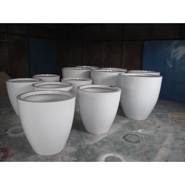 Planta de jardín de fibra de vidrio moderna nórdica de color mármol en interiores y exteriores