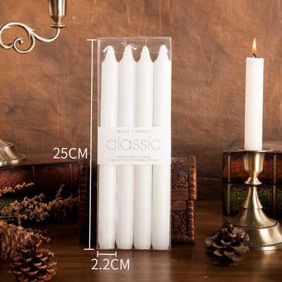 European Colored Long-Rod Candle Holiday Decoration Power Failure Emergency Classic Long Lasting Burning Thin Taper