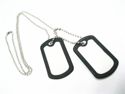 50mm Custom Stainless Steel Tags , Antique Gold Silver Rubber Dog Tags For Pets