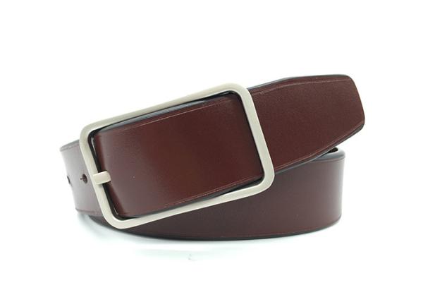 3.5cm Silver Buckle Casual Dress Smooth Leather Belt For Man 100-140cm Length